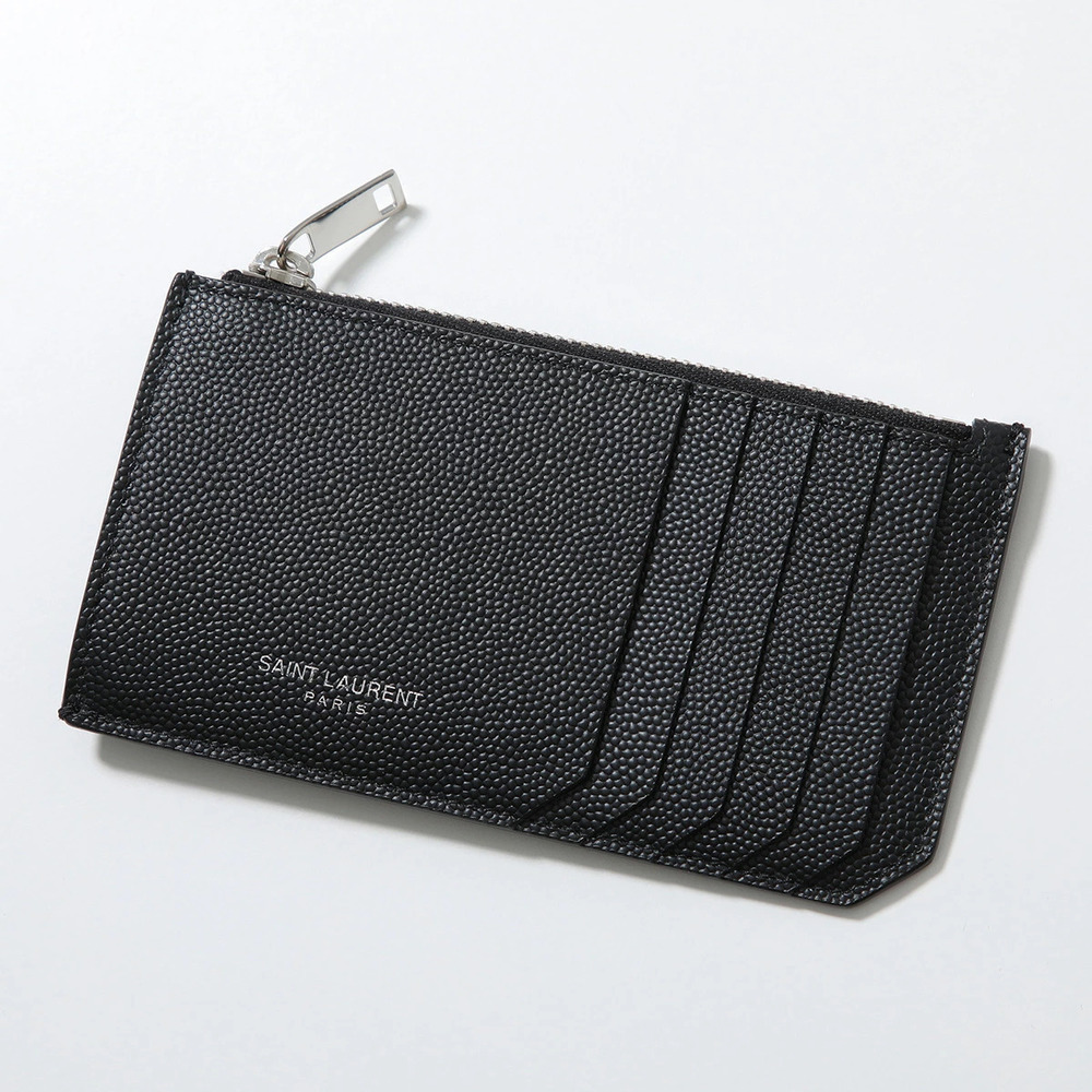 SAINT LAURENT coin case Wallet Leather Card Foil Fragment Wallet Nero Black
